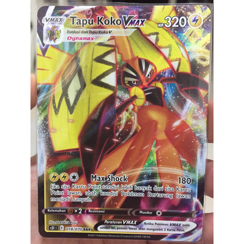 Pokemon Card Tapu Koko Vmax Rrr Indonesia Holo Shopee Malaysia