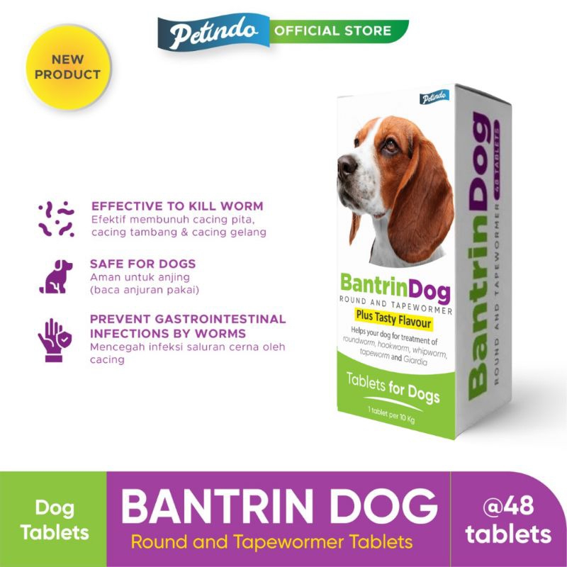 Bantrin Dog Worm Medicine For Dogs Tablets (48Tablets) Shopee Malaysia