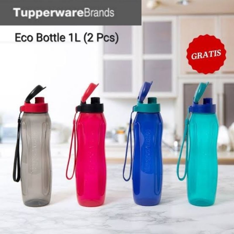 Tupperware New Eco Bottle 1 Liter (2 Pcs) // Infused Water Waterproof ...