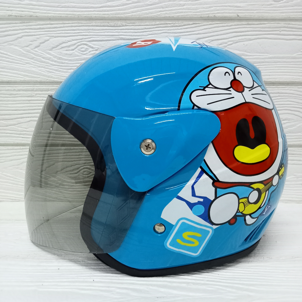 Helmet EVOLUTION DORAEMON BLUE HALF FACE MODEL GM EVO Helmet | Shopee ...