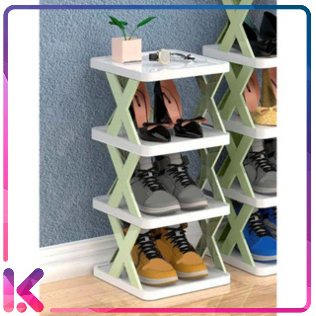 4-tier Plastic Shoe Rack Shoe Rack Shoe Slipper Holder Multipurpose ...