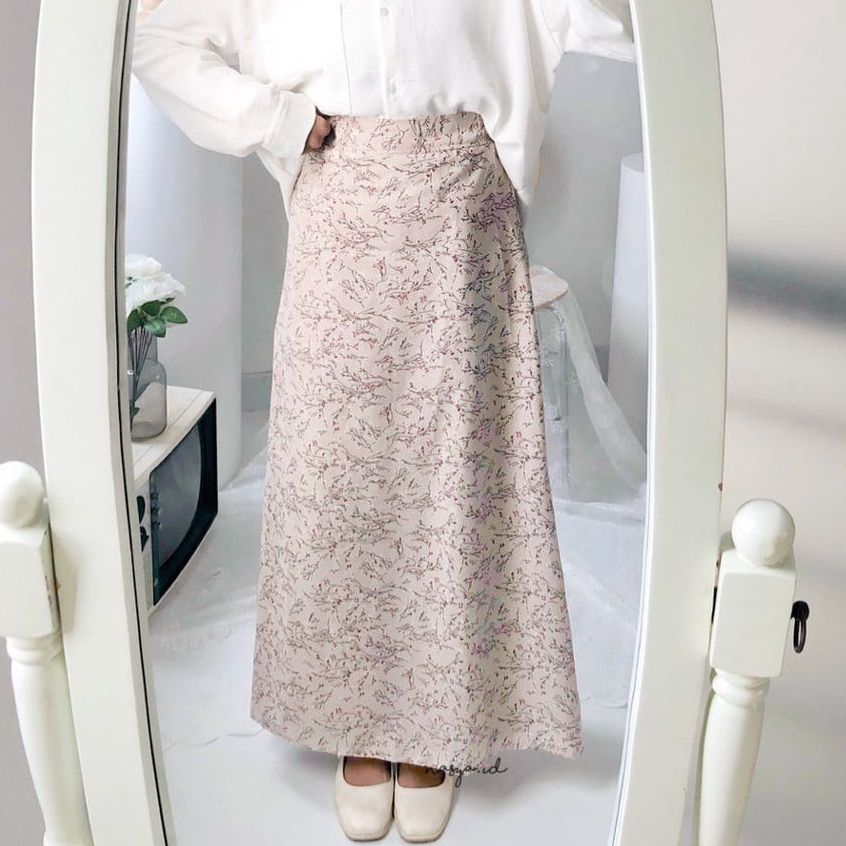 Korean Floral Print Skirt Floral SKIRT Sakura PATTERN SKIRT A LINE