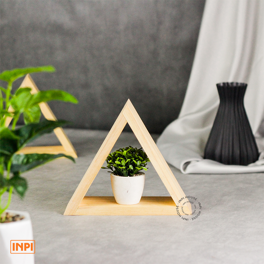 KAYU Inpi HOUSE - Small Triangle Hanging Wooden Shelf Display (1Pcs ...