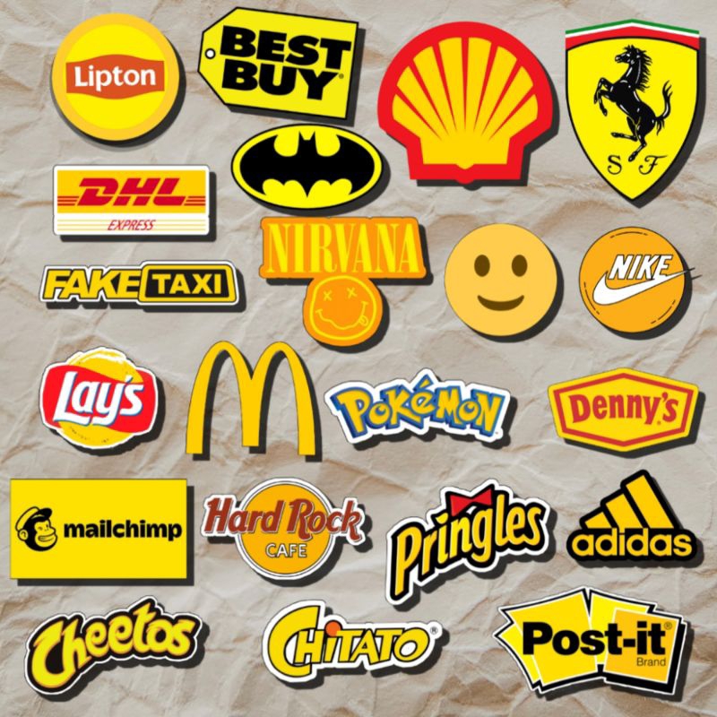 Sticker/sticker/cutting STICKER/BRAND LOGO STICKER/LOGO STICKER/YELLOW