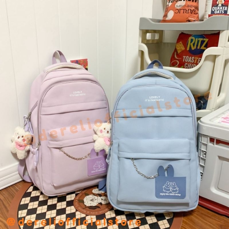 Premium - Premium Korean Backpack (2302) - Pastel Color Watercolor