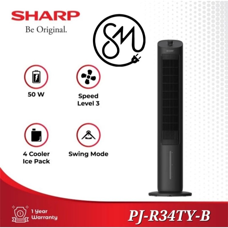 Air Cooler Sharp PJ-R34TY-B Room Cooler PJR34TYB Water Tank 50w ...