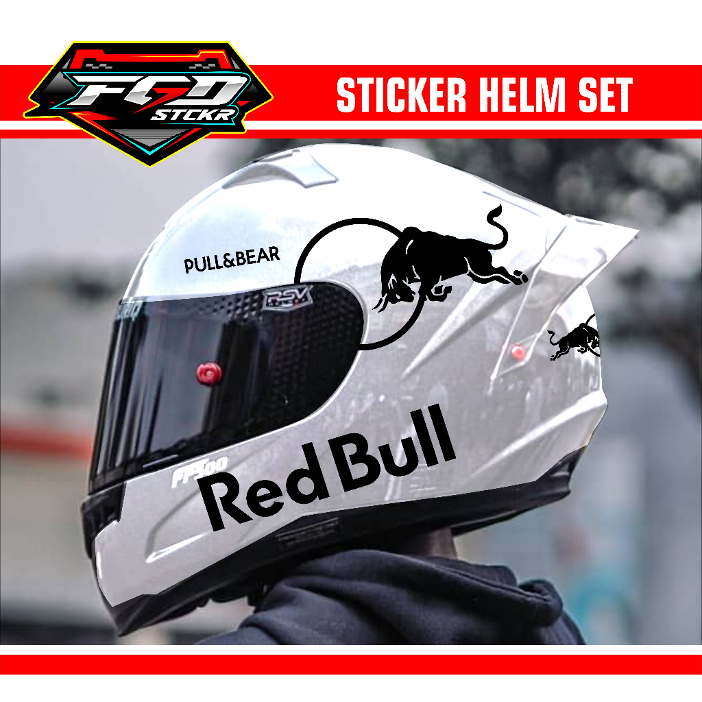 Helmet Sticker RED BULL Sticker CUTTING SET For Helmet Shopee Malaysia