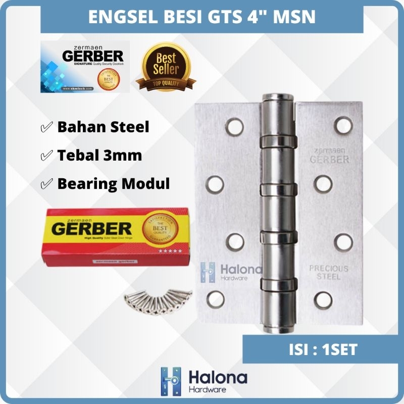 Gerber 4" PRECIOUS STEEL GTS HINGES Door HINGES Home HINGES