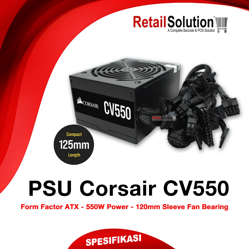 Psu Corsair CV550/CV550/CV-550 - Power Supply 550W 80 Plus Bronze ...