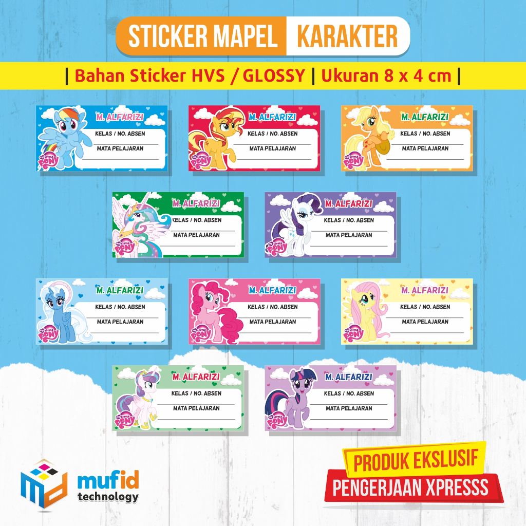 Little PONY Custom Book/Mapel Label Sticker (10Pcs) | Shopee Malaysia