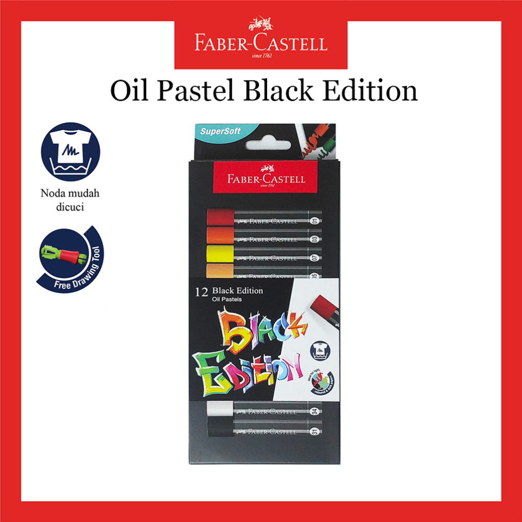 Black Edition Oil Pastel Set-12 Colors/Crayon Faber Castell Crayon ...