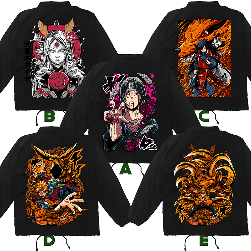 Naruto ITACHI MADARA KYUUBI KAGURA WINDBREAKER Motorcycle ANIME COACH