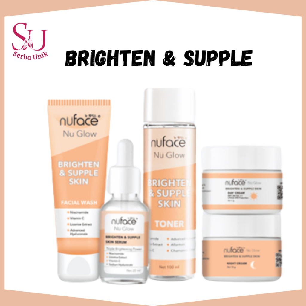 Nuface Nu Glow Brighten & Supple Skin Facial Wash 80g | Toner 100ml ...