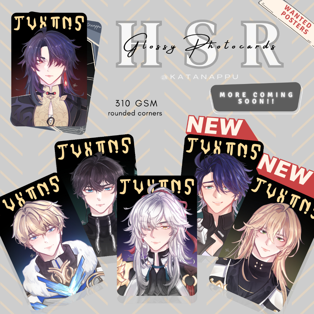 SAMPO Honkai Star Rail Fanmade Photocards Blade, Danheng, Gepard