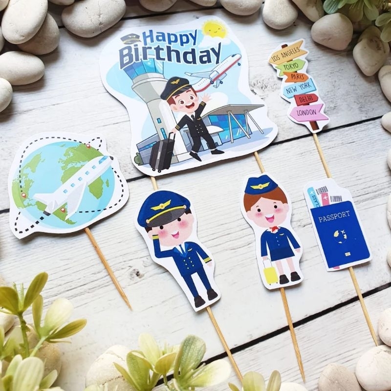 Topper toper decoration skewer cake rice cake tumpeng birthday happy ...
