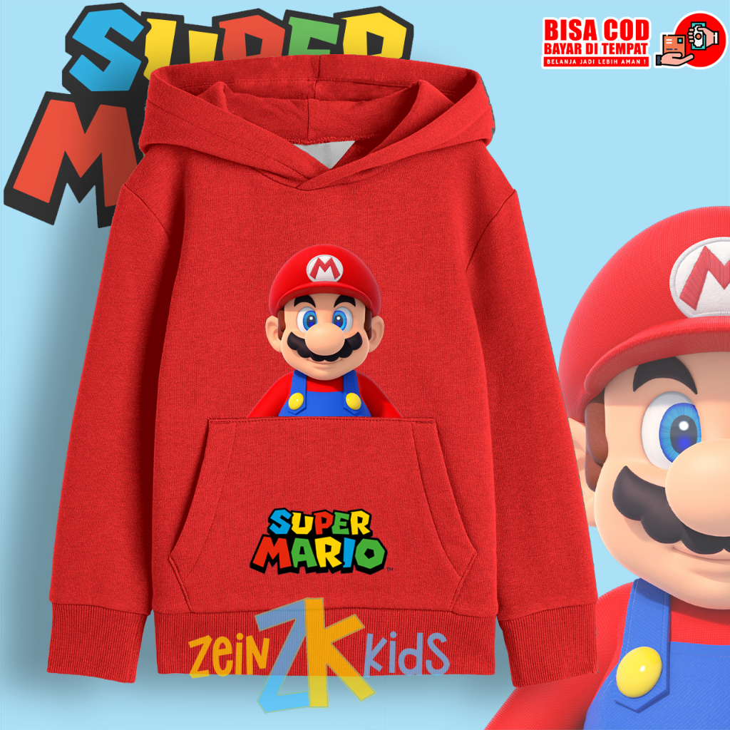 Super Mario Children s Sweater Hoodie Children s Super Mario Jacket Shopee Malaysia