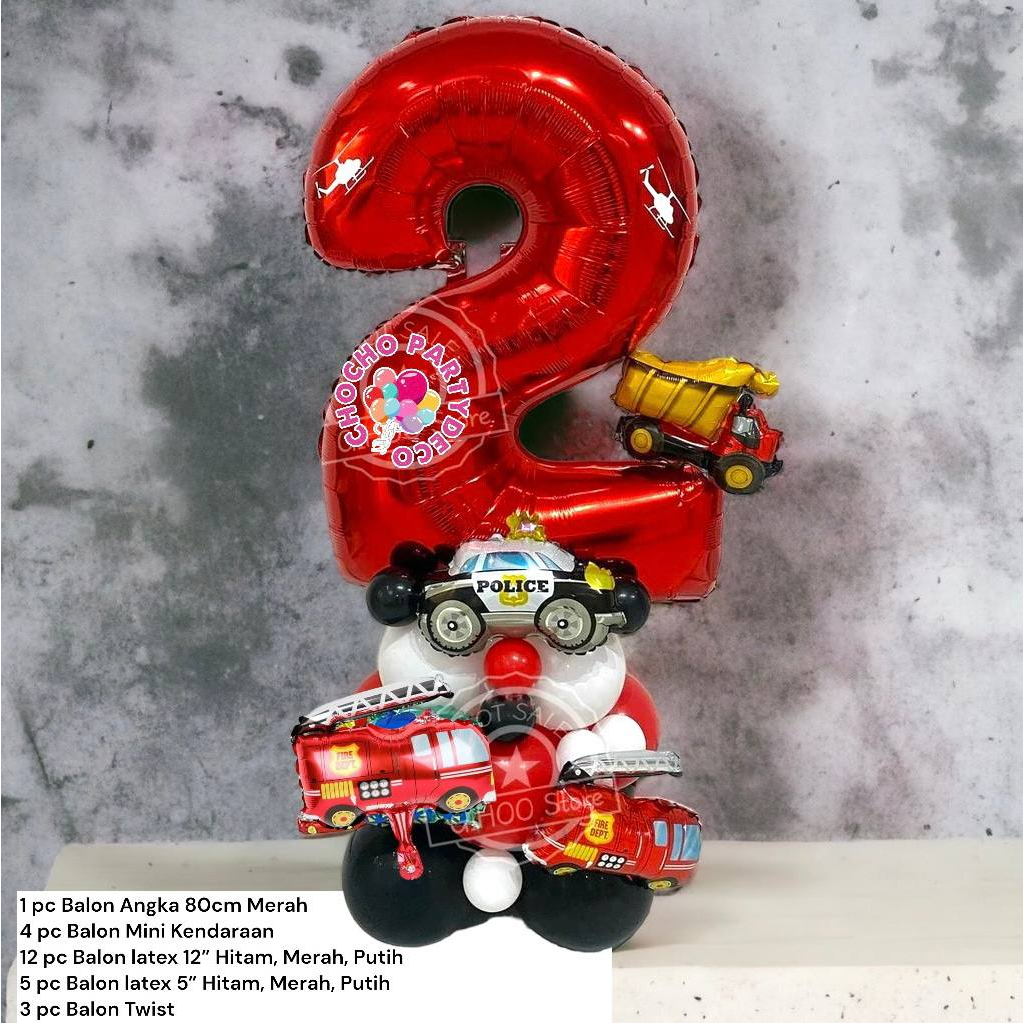 Jumbo Figure FIRE TRUCK Balloon Package/Fireman FIRE TRUCK Birthday ...