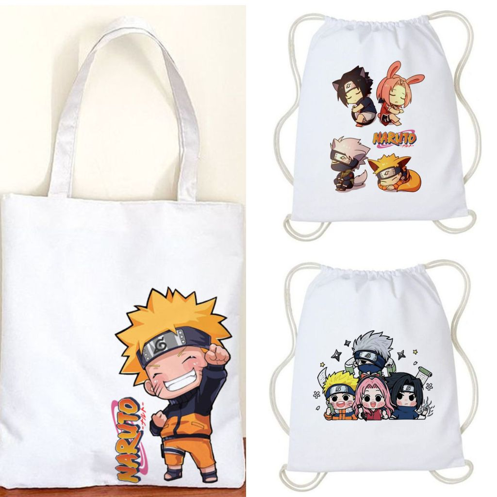 Drawstring Bag Naruto Sasuke Japanese Anime Tote Bag Cute String Bag