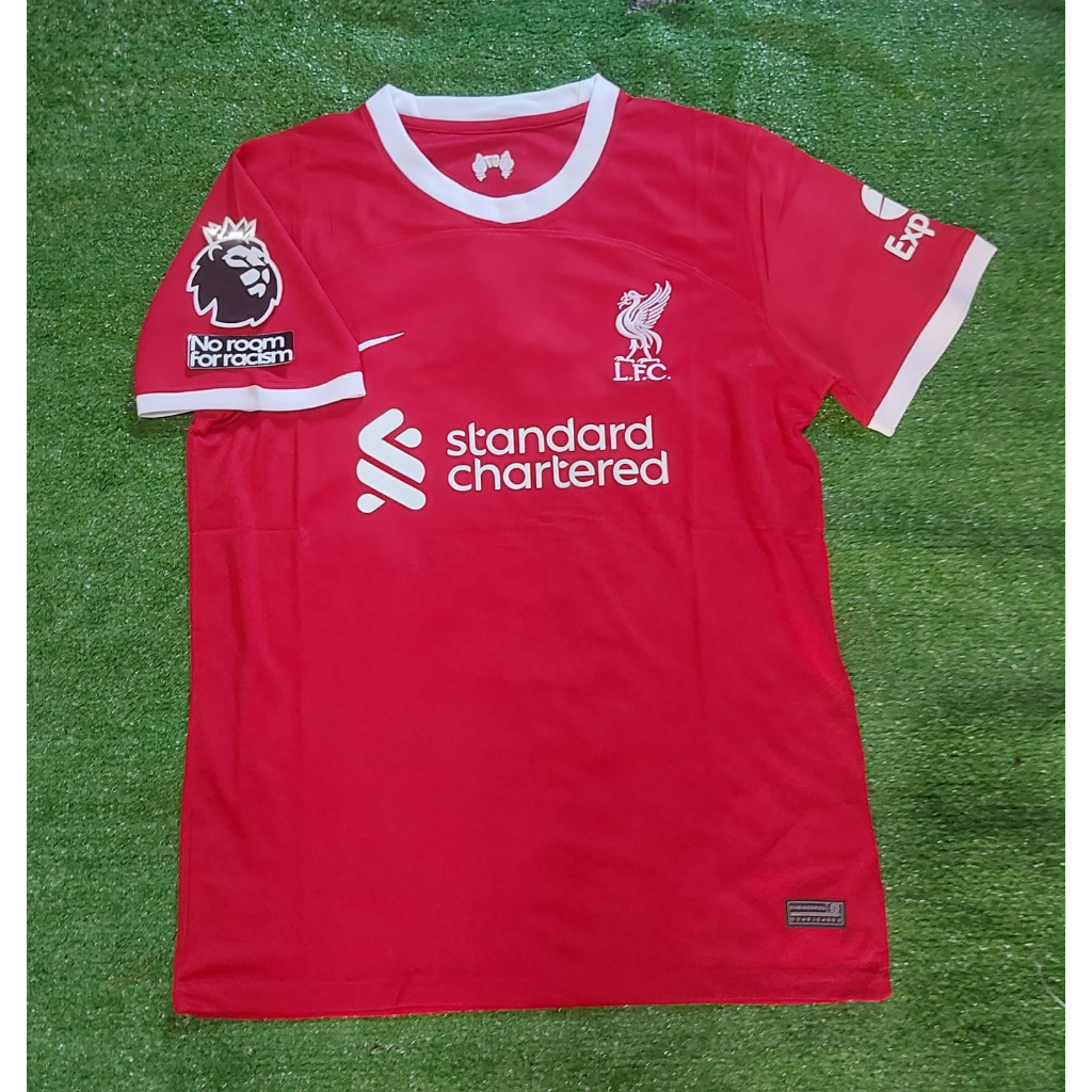 Nike Liverpool Home Jersey w/ EPL + No Room for Racism Patches 22/23 (Tough Red/Team Red) Size XXL