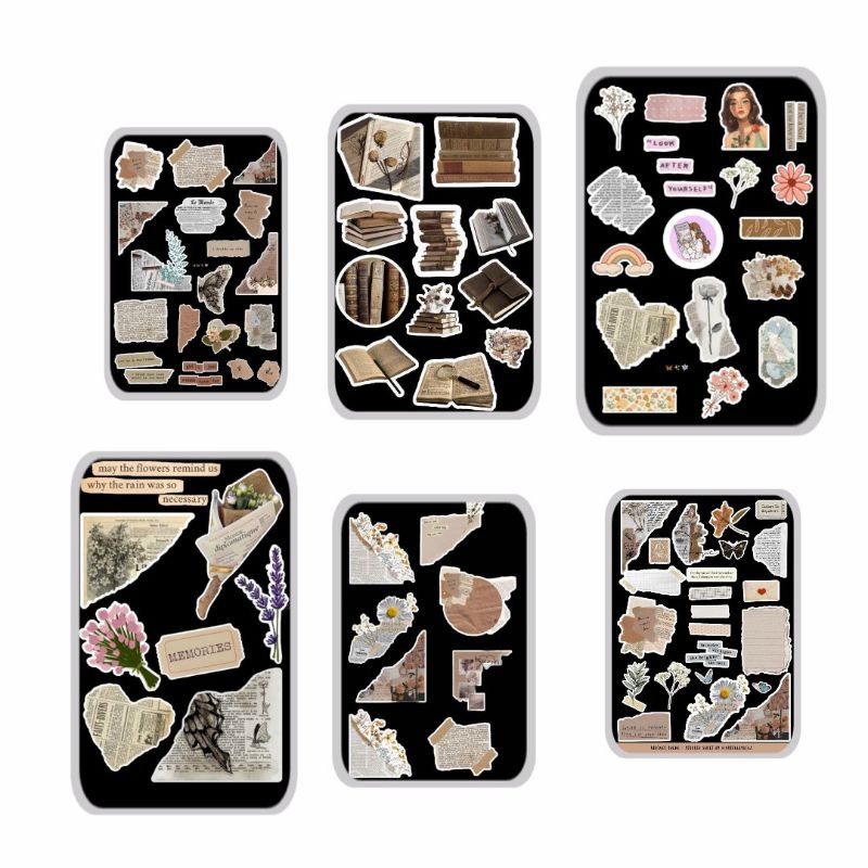 Doff And Glossy Aesthetic Stickers | Aesthetic Stickers | Scrapbook ...