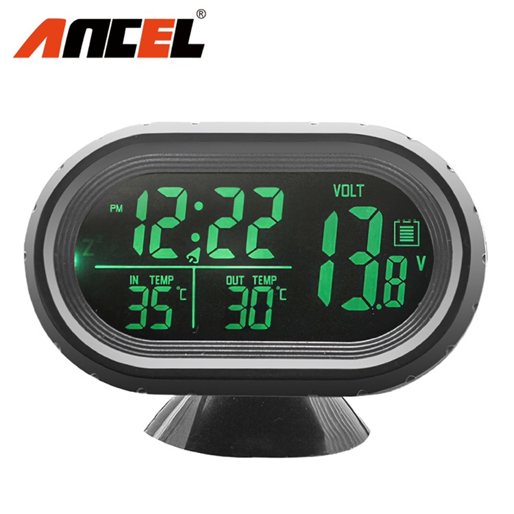 Car HUD Display Car Gauges Portable 2 in 1 Car Digital LCD Clock