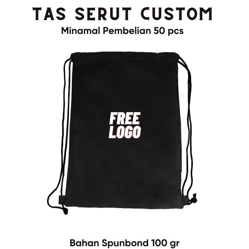 MINIMAL Custom Drawstring Bag/Custom logo Tote Bag Minimum 60pcs