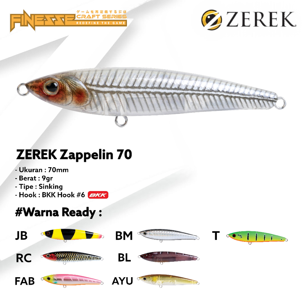 Zappelin ZEREK BAIT 70MM - 115MM SINKING TYPE | Shopee Malaysia