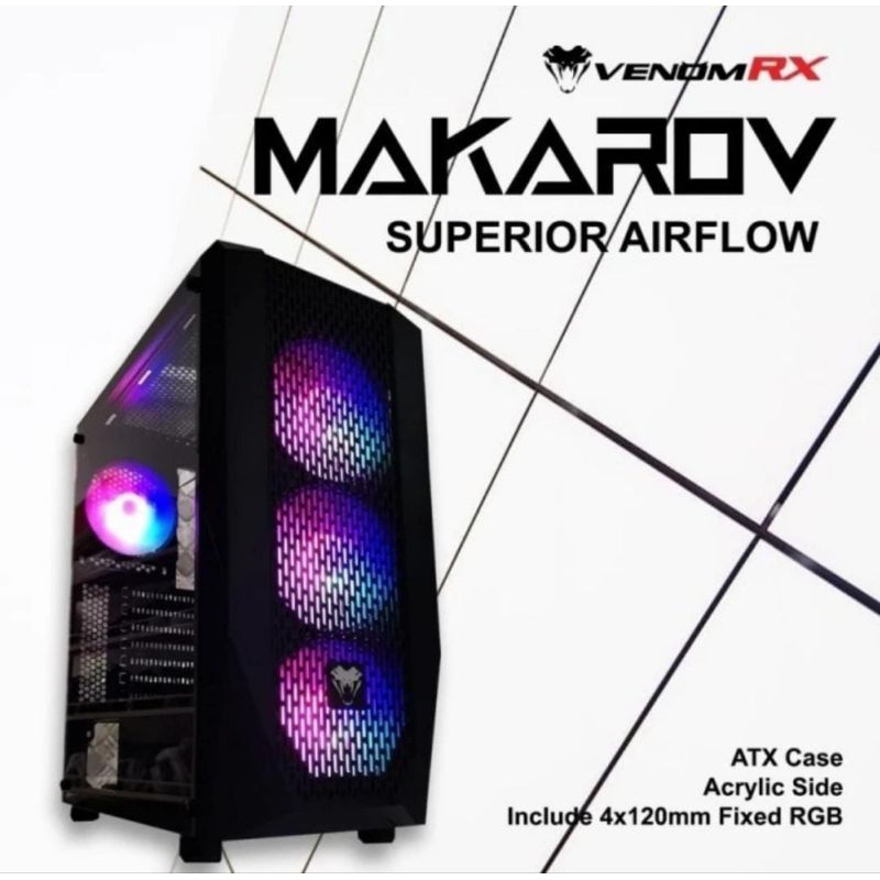 Venomrx Makarov RGB ATX side Gaming PC Case | Shopee Malaysia