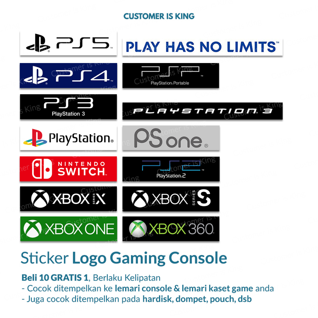 Package 10 Free 1 Sticker Game Console Playstation PS XBOX Nintendo Complete Shopee Malaysia