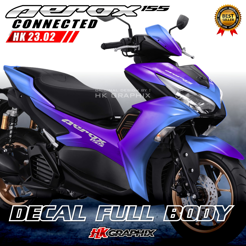 Decal Sticker Aerox 155 Connected In 2021 2022 2023 Full Body Design ...