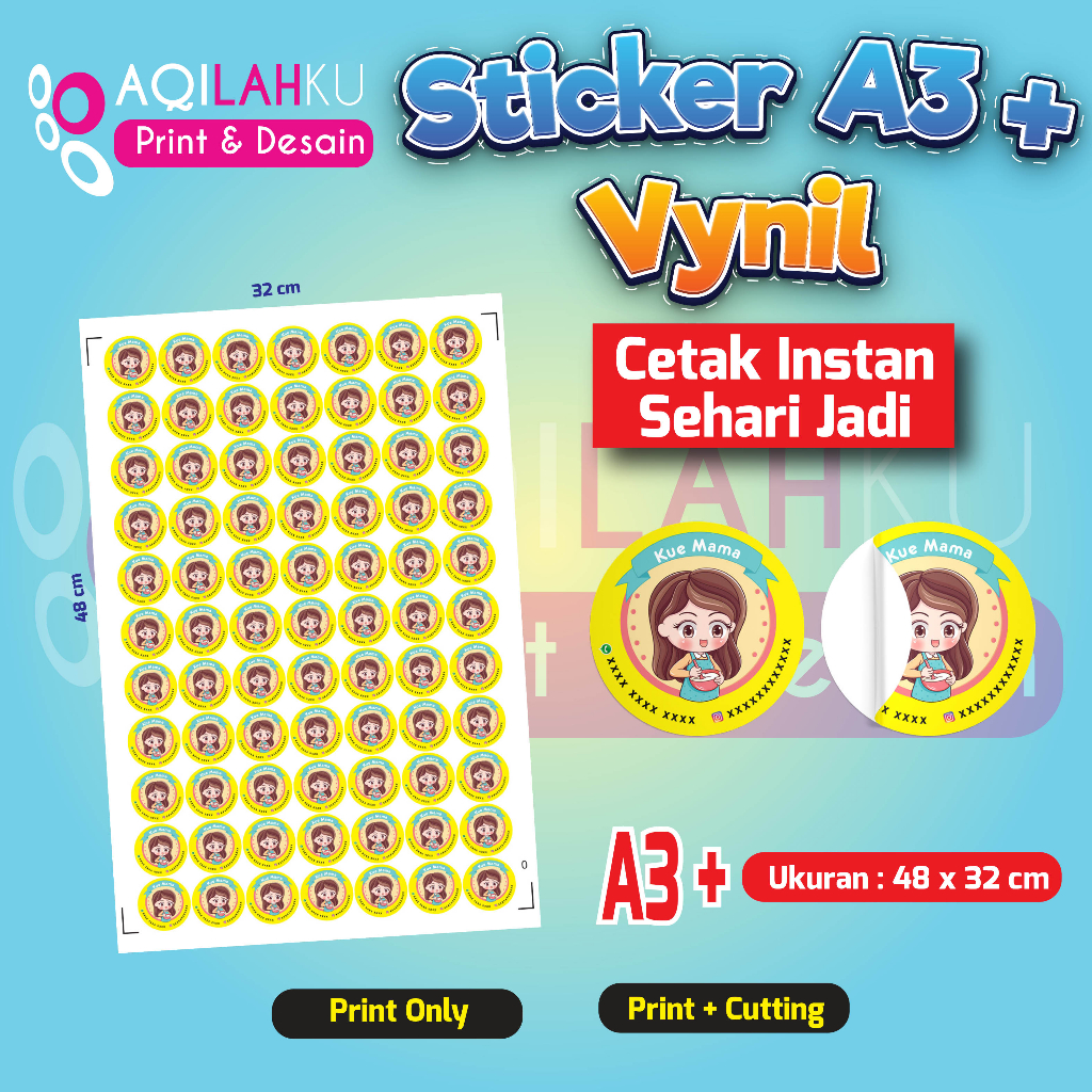 Print VYNIL Cutting A3+ Stickers Without PO (Fast Printing Day ...