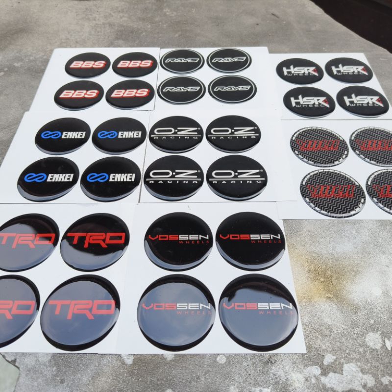 Sticker Embossed Resin Cm Bbs Enkei Hsr Oz Racing Rays Trd Volk Racing Vossen Sticker