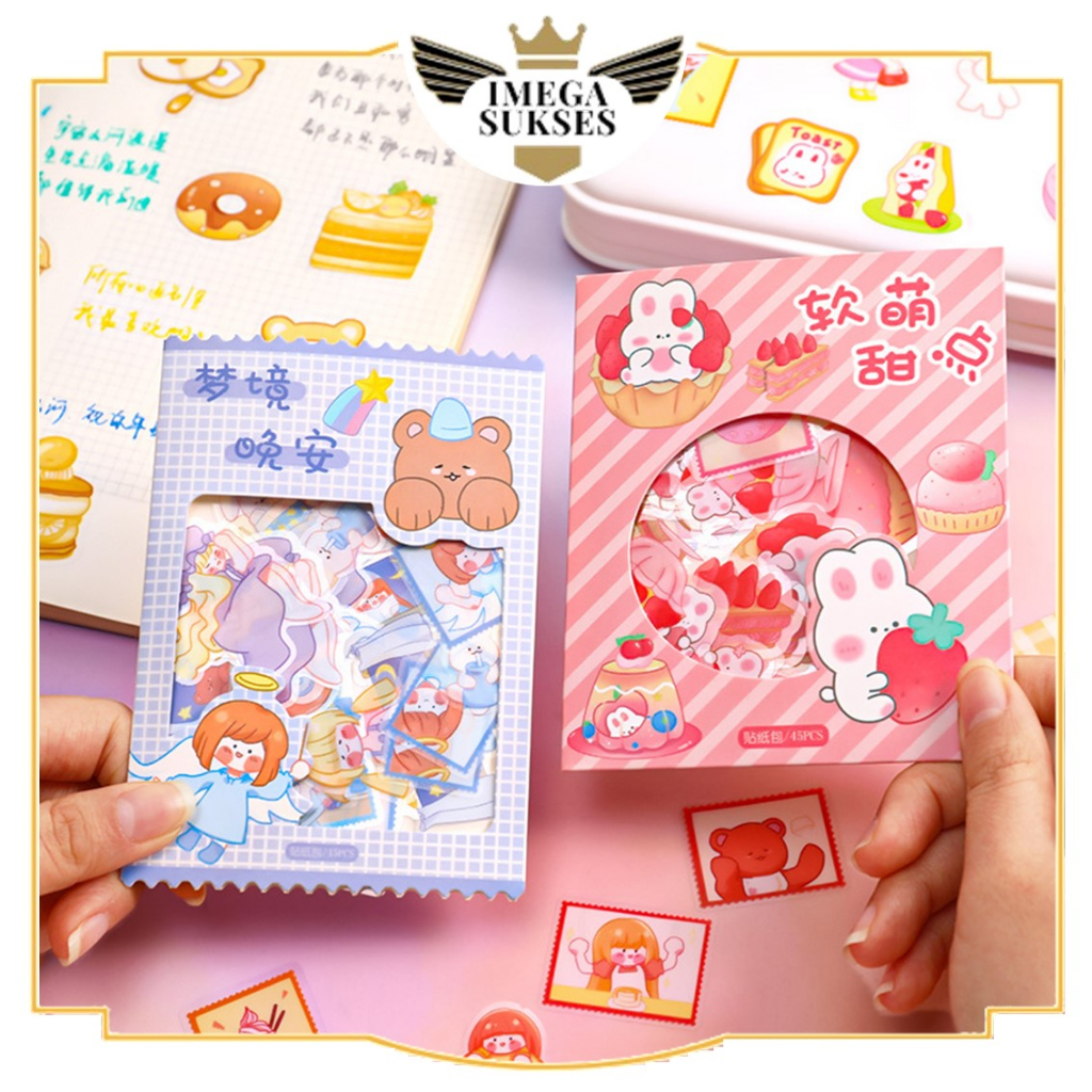 Ims Sticker Korean Cartoon Motif Cute Girl Waterproof Sticker Diary ...