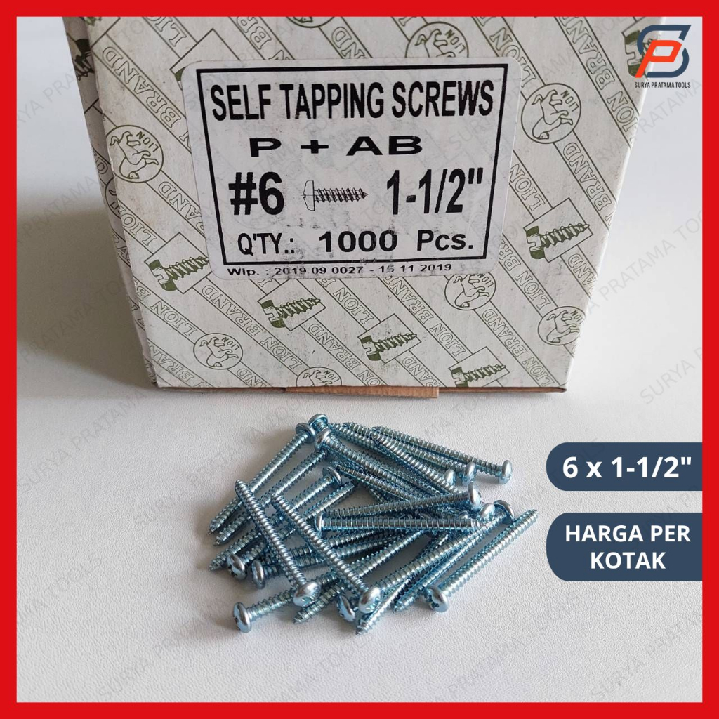 Jp 6mm x 1.5 Inch Worm Screws Per Box/6mm x 1 1/2