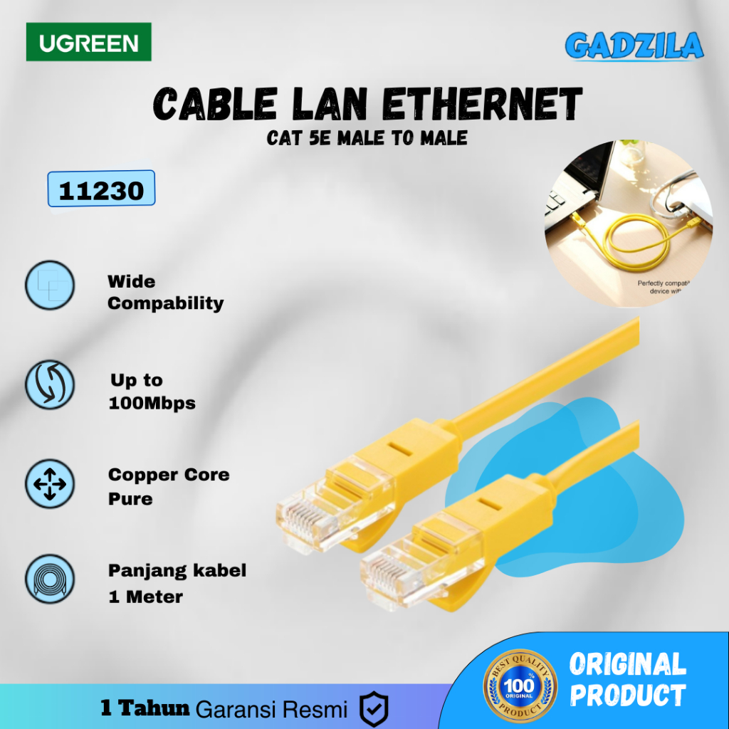 Ugreen LAN Cable UTP Cat.5 Cat.5e RJ45 Gigabit 1m 2m 5m 10m