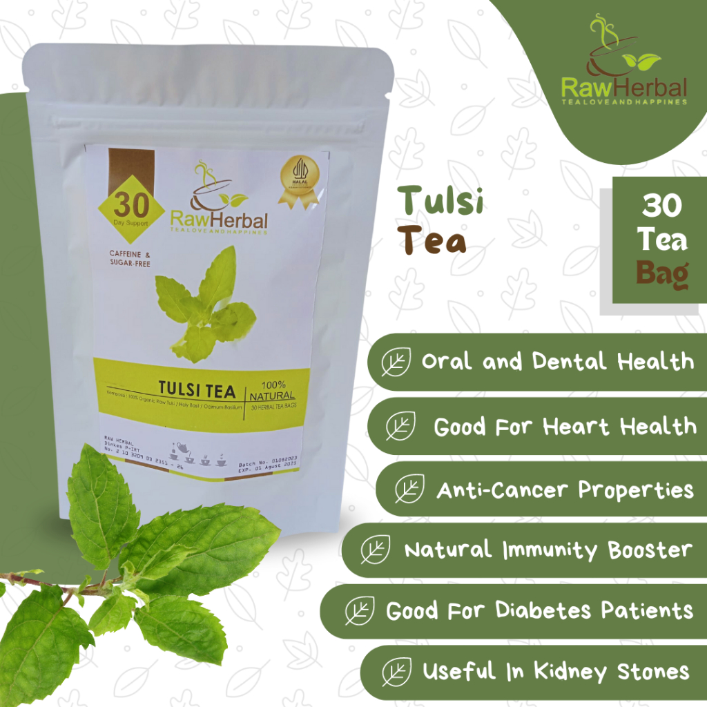 Tulsi LEAF TEA OCIMUM BASILIUM HOLY BASIL Contains 30 TEA Bags