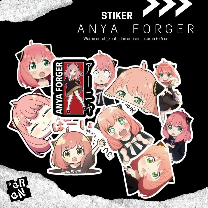 Anya WATERPROOF VINYL VERSION CARTOON STICKER / GLASS HANDPONE CASING ...