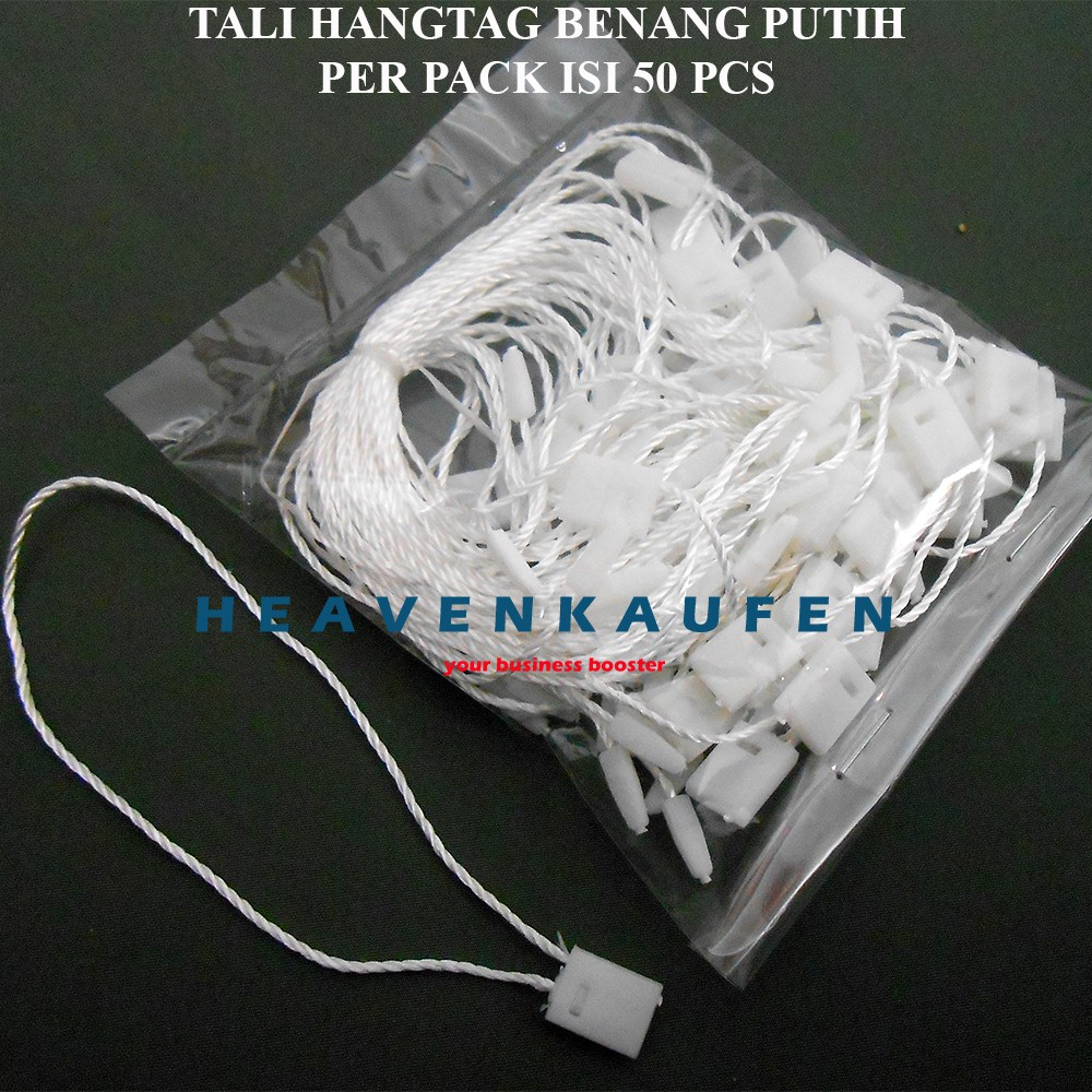 PUTIH Hang Tag Loop Pin Rope / Lock Pin White Thread Price Per pack ...