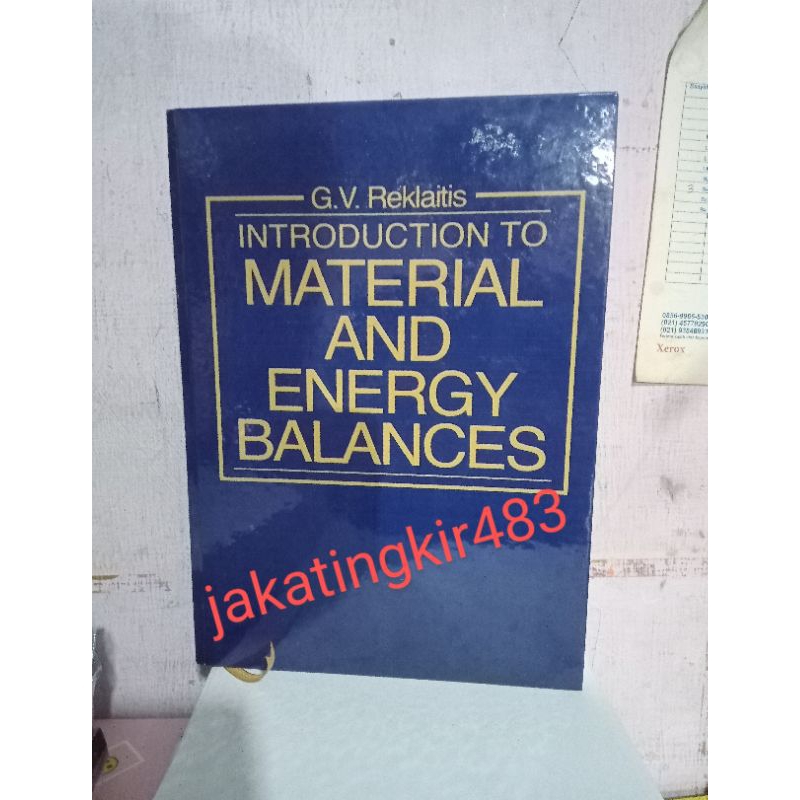 Introduction To Material And Energy Balances | Shopee Malaysia