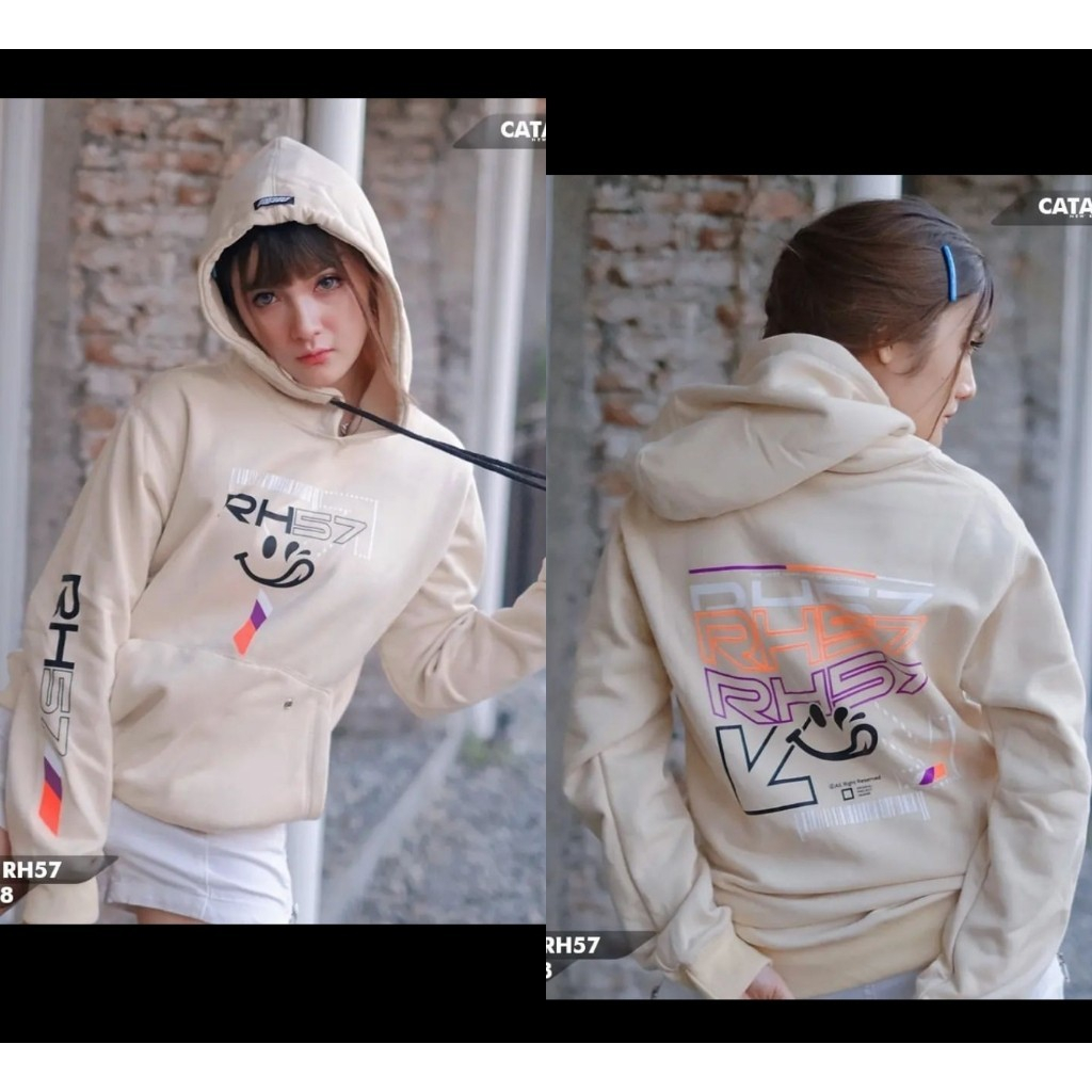 Hoodie RH57 Racing Hell Cream Smile | Shopee Malaysia