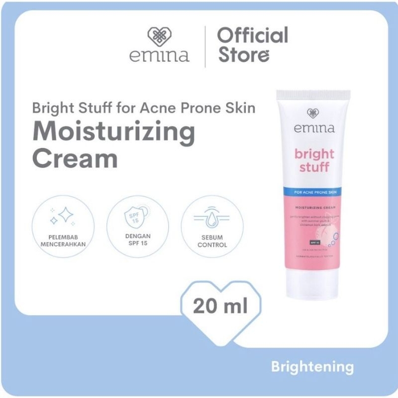 Emina Bright Stuff For Acne Prone Skin Moisturizing Cream 20ml Shopee