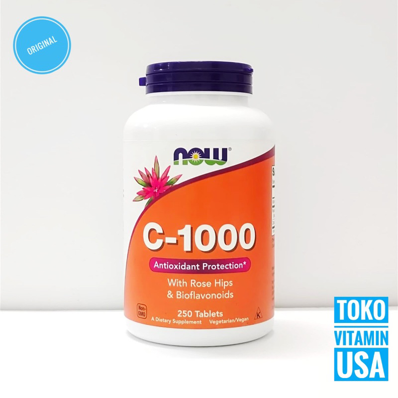 Now Foods Vitamin C 1000mg With Rose Hips Bioflavonoids 250 Tablets Now