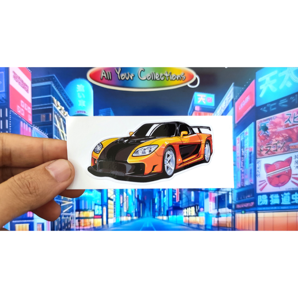 Sticker HAN MAZDA RX7 FAST FURIOUS ORANGE VIRAL VINYL CUTTING STICKER ...