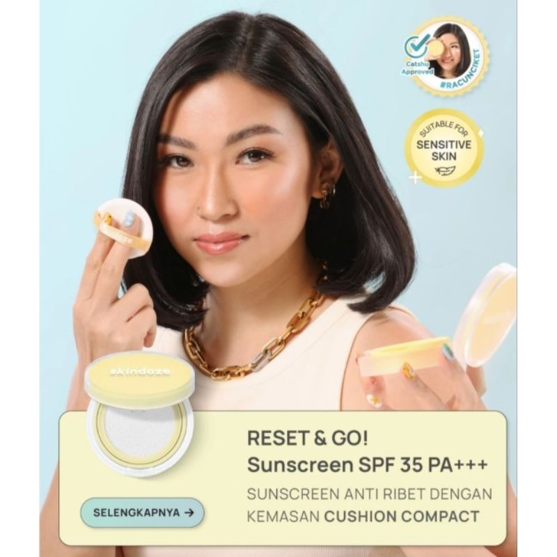 Skindoze Reset & Go! Sunscreen SPF 35 PA ++ 15 gr Suncreen Cushion For