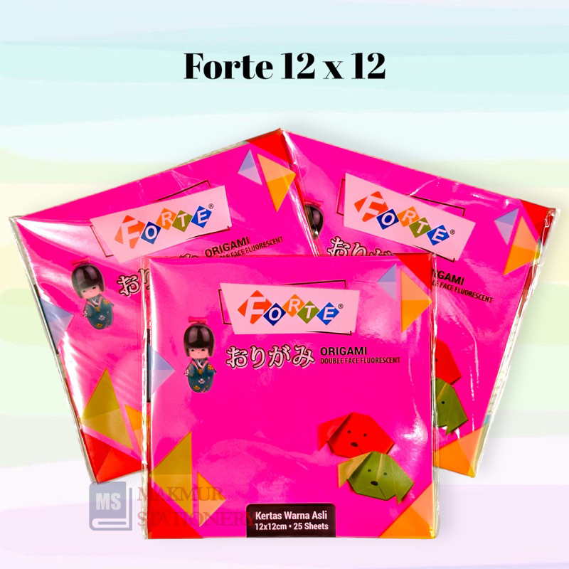 Origami Paper/ Forte Folding Paper (content 25) 12 x 12 CM | Shopee ...