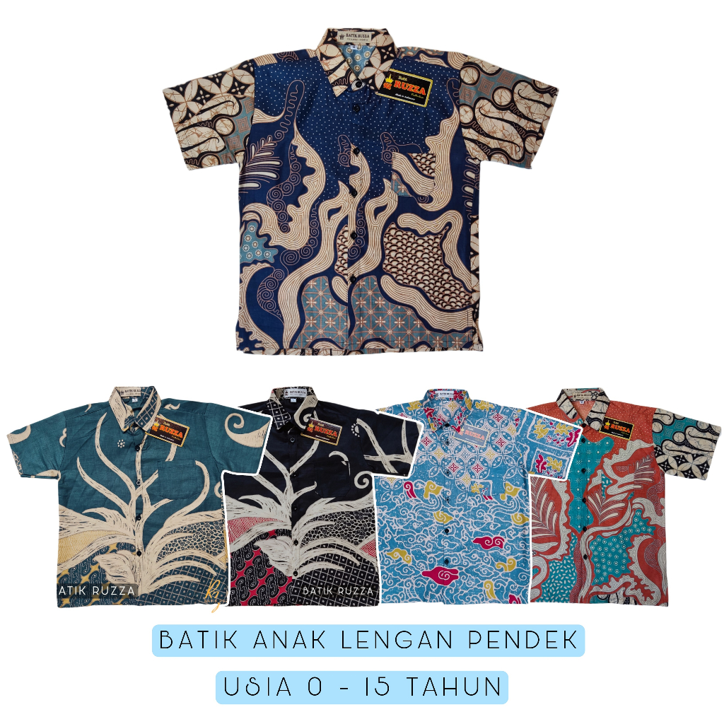 KEMEJA RUZZA Children's Batik Shirt Size 0-15 Years Semesta Samudra ...