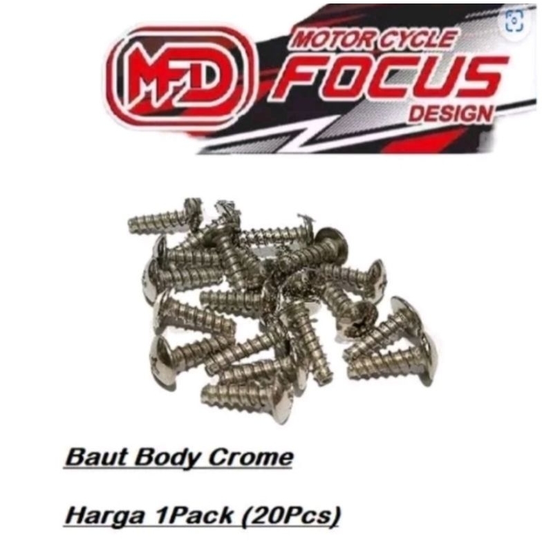 Honda Chrome Body Bolts 1 Pack Of 20pcs Beat Bolts Vario Mirrorless