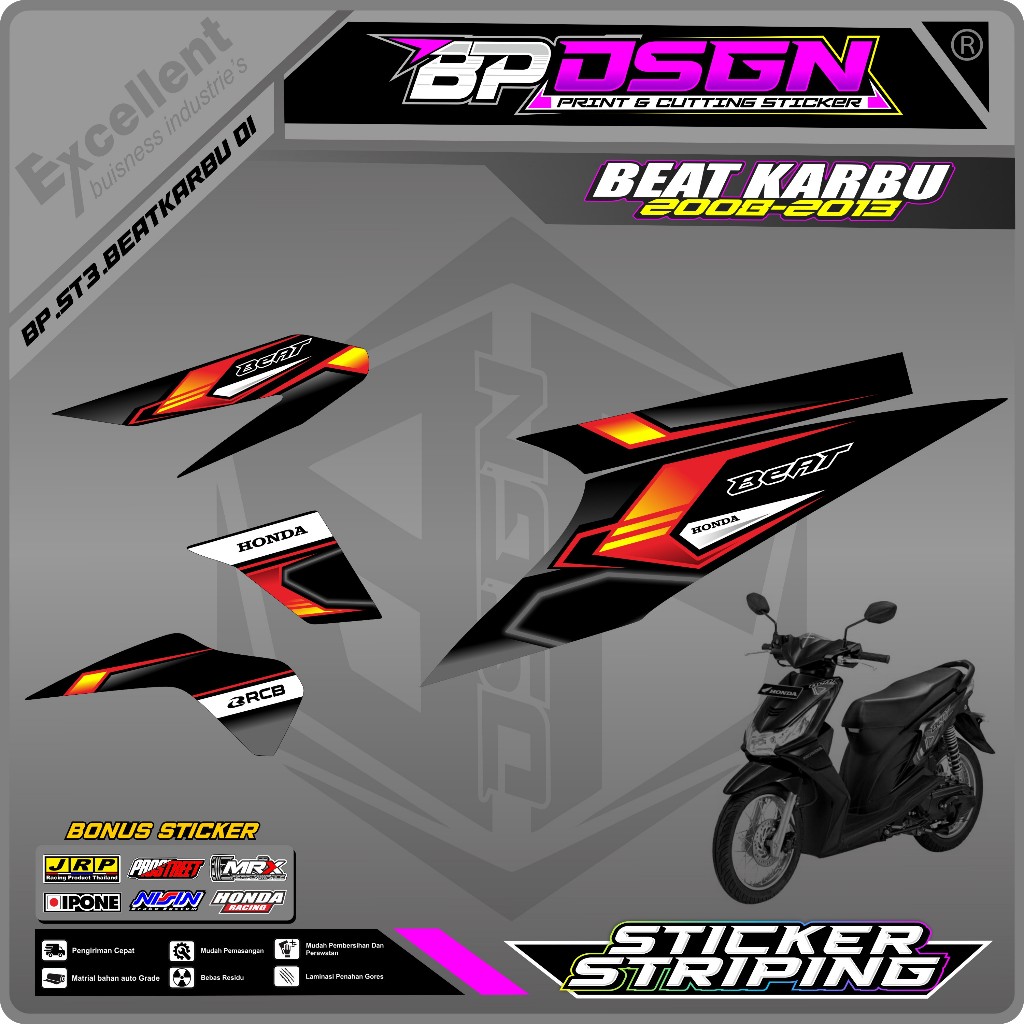 Striping BEAT Carburetor - STICKER STRIPING MOTOR BEAT Carburetor 2008 ...