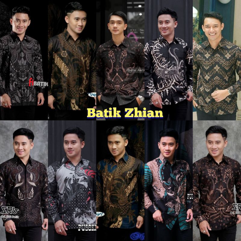 KEMEJA Men's Batik Shirts Long Sleeve Premium slimfit Modern Batik ...