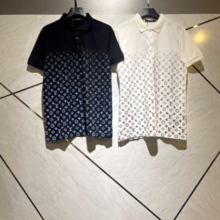 Louis Vuitton 2019 Half Monogram Polo - Blue Polos, Clothing